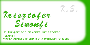 krisztofer simonfi business card